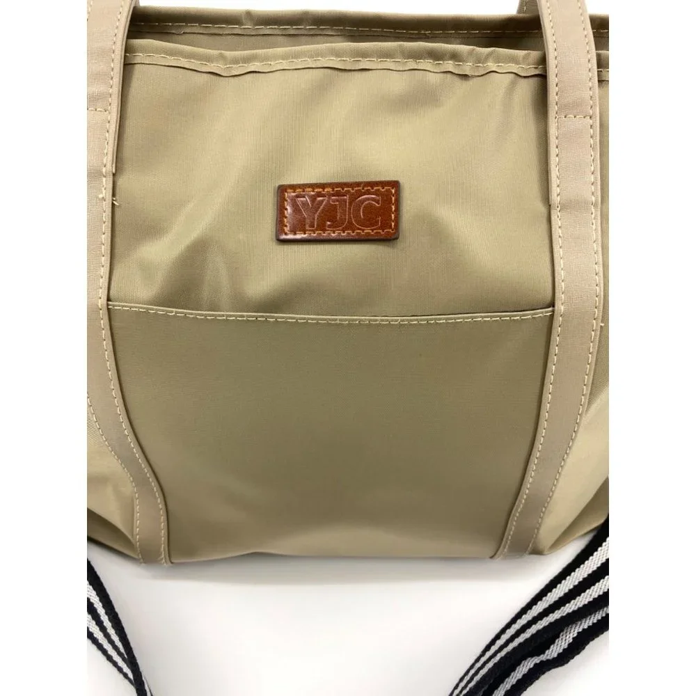 YJ Collection Large Utility Canvas and Nylon Travel Tote Bag NEW